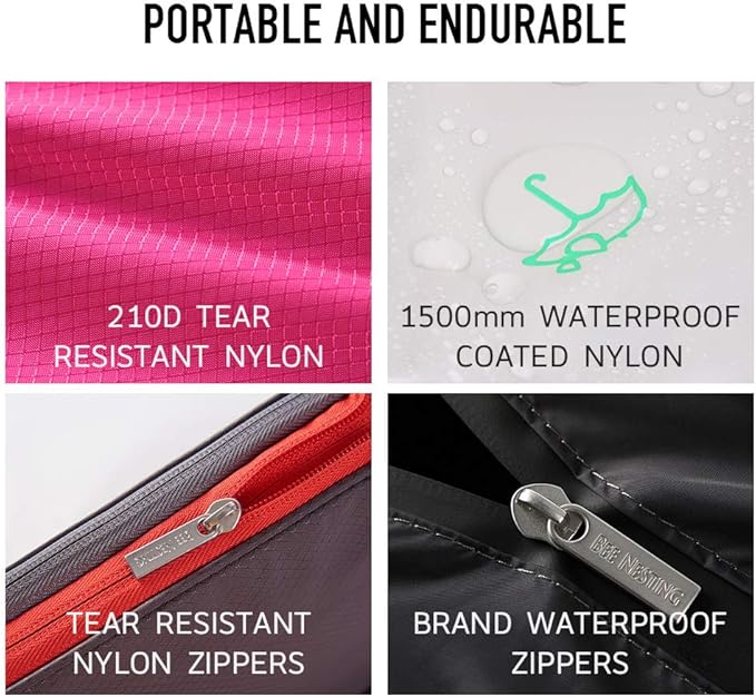 Bee Nesting BeeNesting Waterproof Compression Packing Cubes 5/6/8 sets, Large Travel Packing organizers for Carry on Luggage, 2 Sides Expandable Storage Bags (Blue Red, 4L)