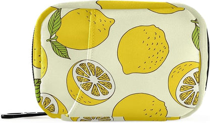 Pill Organizer Box Case Weekly Travel Pill Container Cute Pill Holder 7Day Vitamin Organizer Pill Dispenser Sorter Planner Storage Small Compact Lemon Pill Cases