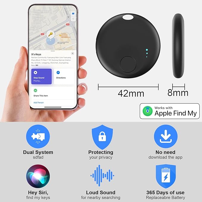 Tracker Tag for Android or iOS, Tracker Tags-4 Pack Smart Tag, Dual System Both iOS and Android Tracker Tags, Apple Find My or Google Find Hub App, Keys Finder Item Locator for Wallets, Suitcases