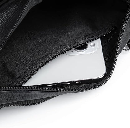 Genuine Leather Fanny Pack/Waist Bag/Organizer with Adjustable Belt, Multiple Pockets For Men and Women