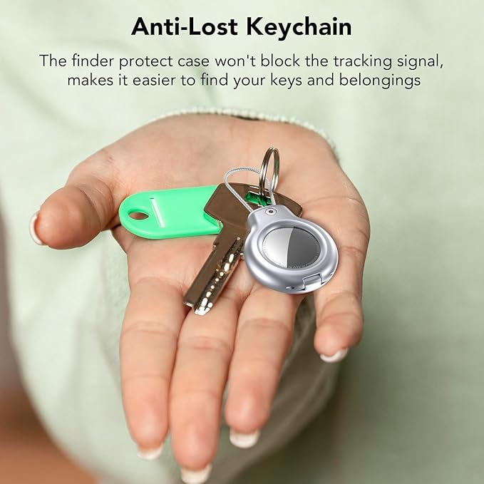 SPGUARD for AirTag Holder Metal Case with Keychain Full Protective Air Tag Cover for Apple Air TagHolder with Wire Cable Luggage Lock Keyring Key Chain Accessories for GPS Item Tracker for Kids