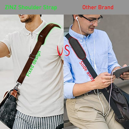 ZINZ 77 Inch Shoulder Strap Univesal Bag Strap with Fixed Pad Ultra Thick Plus Long & Breathable Cushion, Replacement Strap for Bags,Brown