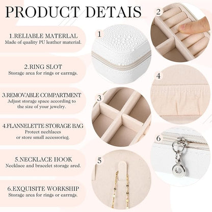 12 Pcs Mini Travel Jewelry Case Bridesmaid Proposal Gift Boxes Small Jewelry Organizer PU Leather Earring Organizer Box Bulk Travel Accessories Portable Travel Jewelry Holder