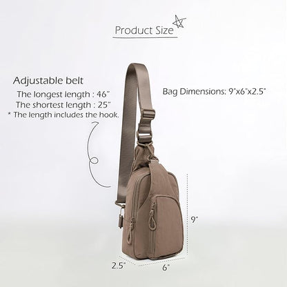 ODODOS Daily Sling Bag with Adjustable Straps Crossbody Chest Bag Lightweight Small Backpack for Casual Traveling Hiking