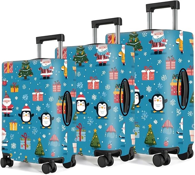 Christmas & Cute Animal Luggage Cover – Stretchable Waterproof Suitcase Protector, Holiday & Travel Luggage Sleeve, Multiple Patterns,S