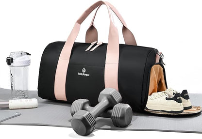 Gym Bag for Women, Duffle Bag for Travel with Shoe Compartment and Wet Pocket, Lightweight Carry on Weekender Duffel Bags, Water Resistant