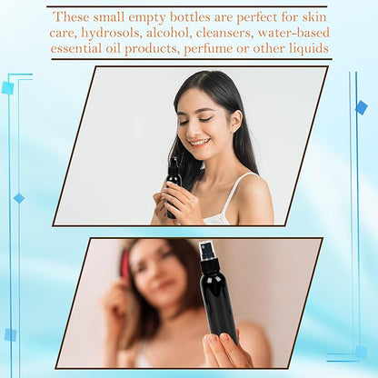 40 Pack Black Plastic Spray Bottles with Cap 4 oz Fine Mist Spray Bottles Refillable Portable Misters Travel Containers for Perfume Cleaning Liquid
