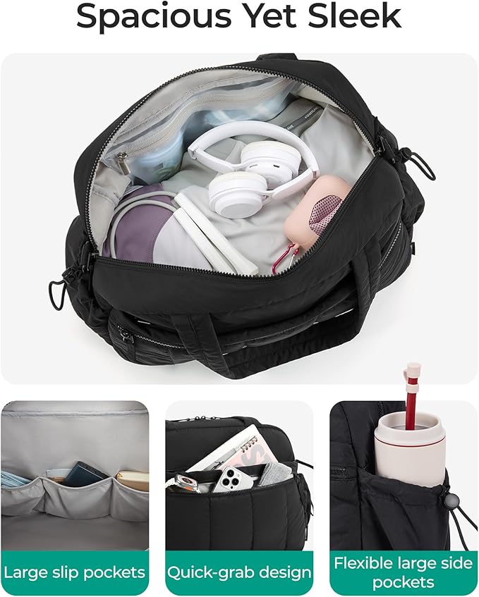 BAGSMART Gym Bag for Women, Duffle Bag for Travel with Wet Pocket, Lightweight Carry on Weekender Duffel, Water Resistant