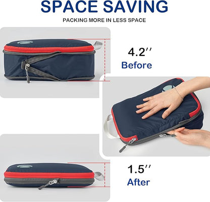 Cipway Compression Packing Cubes, Ultralight Luggage Organizer Bags with Laundry Bags and Clear Toiletries Bag,Travel Essentials for Carry on Suitcase (6 Piece,Blue)