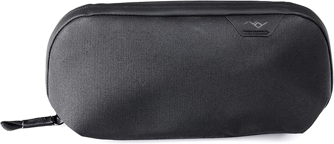 Peak Design Small Tech Pouch, Black, Electronics Organizer for Travel or Everyday Carry, Origami-Style Storage, Cable Pass-Through, Weatherproof Recycled Nylon, Gear Carry Bag for Men and Women