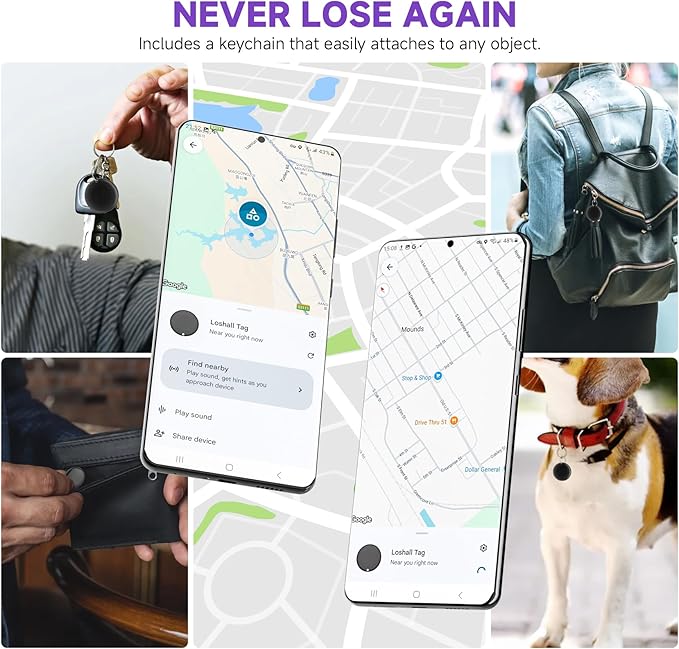 2025 Upgraded Android Air Tracker Tag Luggage Tracker Tags Bluetooth Tracker for Android Smart Tracking Tag for Google Find My Device App Item Finder for Backpack, Keys (2 Black)