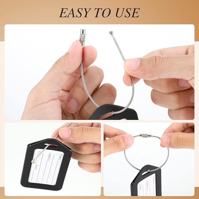 200 Pieces Bulk Luggage Tags for Suitcases Plastic Backpack Book Bag Baggage Name Tags