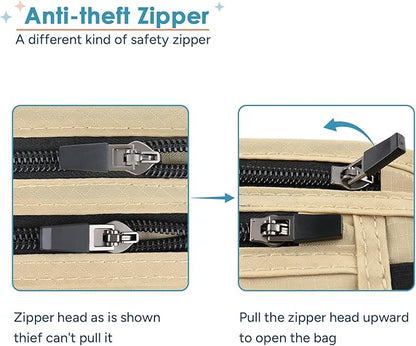 travel inspira Travel Money Belt with Slim Anti-Theft RFID Blocking Passport Holder for Travel Concealed under Clothes for Ultimate Protection of Credit Cards, Cash, Passport & Documents, Beige