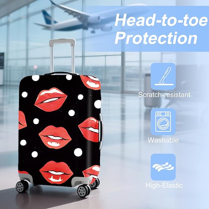 ANNA QUEEN Travel Luggage Cover Suitcase Protector Suitcase Cover Anti-Scratch,Stretchable Bag Cover Washable Durable Polyester with Elastic Hem with Zipper Closure