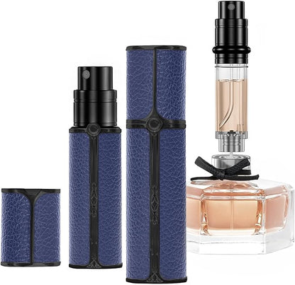 AF01DBB Leather Perfume atomiser, 5ml Bottom Fill Travel Perfume Bottle, Refillable Perfume Dispenser for Women & Men (AF01DBB, 5ml)