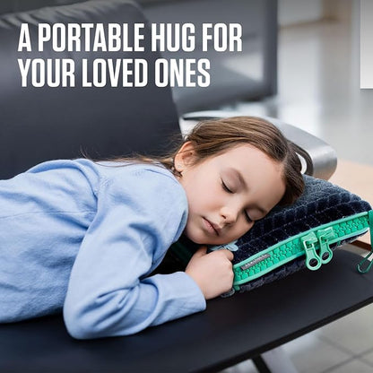 VENTURE 4TH Travel Blanket Pillow – Premium Ultra-Soft & Warm 2-in-1 Blanket or Pillow for Airplane, Car & Bus – Compact, Lightweight & Portable – Lint-Free, No Shedding, No Pilling - Navy/Teal