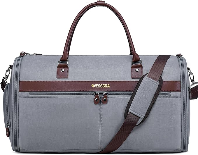 Carry On Garment Bags for Travel, Convertible Garment Duffle Bag for Men Women, 2 in 1 Suit Bag Travel Duffel Bag with Shoes Compartment & Detachable Shoulder Strap