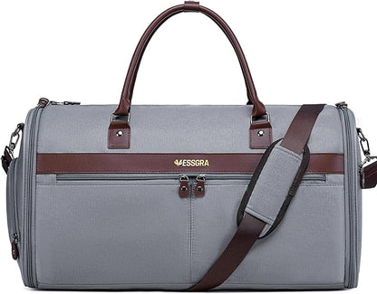 Carry On Garment Bags for Travel, Convertible Garment Duffle Bag for Men Women, 2 in 1 Suit Bag Travel Duffel Bag with Shoes Compartment & Detachable Shoulder Strap