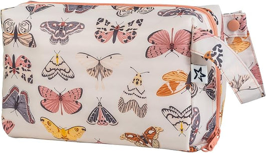 Tiny Twinkle Waterproof Travel Toiletry & Makeup Bag Organizer | Large Capacity Cosmetic Case with Compartments & Handle, A Thoughtful Travel Companion for Women（Flutter