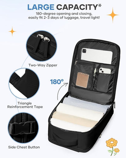 Travel Backpack For Women Men Airline Approved Carry On Backpack Flight Approved Waterproof Sports Luggage Backpack Casual Daypack Small Hiking Backpacks Black Backpacks