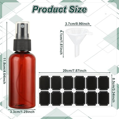 2oz Small Spray Bottle, 60 Pcs Plastic Spray Bottles Fine Mist Mini Spray Bottles Refillable Liquid Containers with Labels and 5 Funnel for Plants Cleaning Solutions, Essential Oils, Colognes, Travel