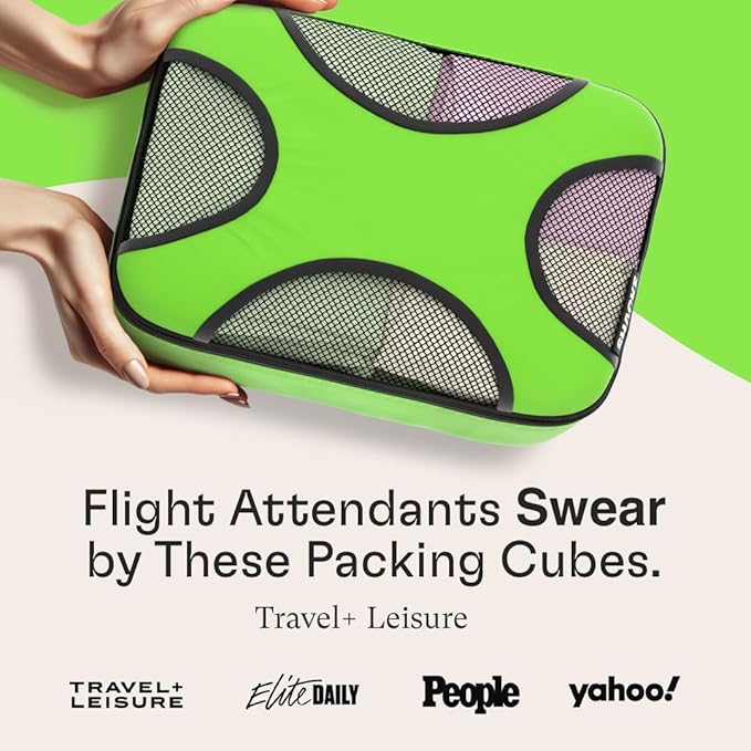 Shacke 6 Set Packing Cubes for Travel - Compression Packing Bags/Travel Organizer - Luggage Organizer Bags for Traveling - Travel Essentials for Women - Cruise Must Haves Packing List