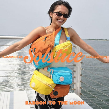 Baboon to the Moon Fanny Pack - Trendy, Compact, Water-Repellent Waist Bag in Multiple Colors and Sizes for Men and Women (Amber, Mini (1.5L))