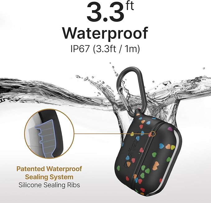 Catalyst Waterproof Case for AirPods Pro 2nd Generation and AirPods Pro 1st Generation - Wireless and USB-C Charging Compatible, One Piece Design, High Drop Protection Case with Carabiner