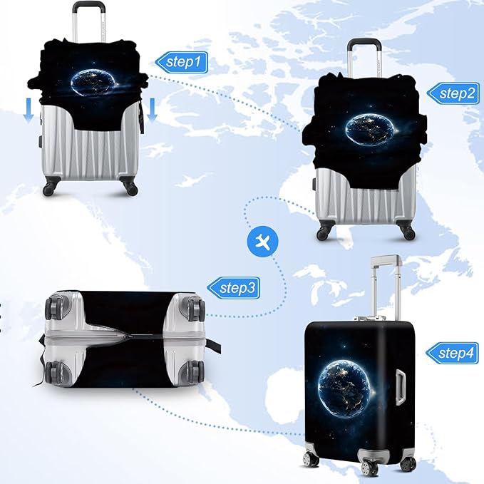 ANNA QUEEN Travel Luggage Cover Suitcase Protector Suitcase Cover Anti-Scratch,Stretchable Bag Cover Washable Durable Polyester