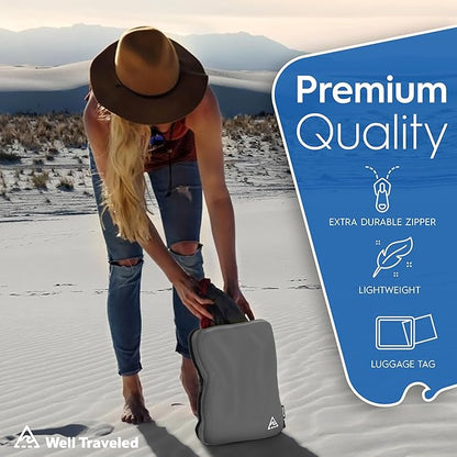 4-Piece Luxury Compression Packing Cubes & Bags for Travel – Maximize Space in Luggage with HybridMax Double-Capacity Design, 50 Luggage Tags, Patented Suitcase Organizer Bags, Lifetime Satisfaction