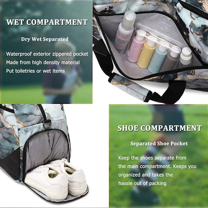 JIANYA Kids Overnight Duffle Bag Girls Boys Sport Gym Bag with Shoe Compartment & Wet Pocket, Carry On Weekender Travel Bag for Kid Girl Boy