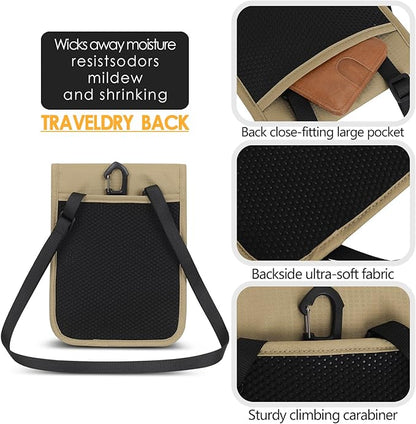 Travel Neck Wallet RFID Blocking – Hidden Passport Holder & Anti-Theft Money Pouch for Men & Women, Lightweight Concealed Undergarment Organizer with Adjustable Strap, Secure Document Holder