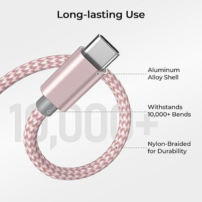 Basesailor USB Type C Charger Cable 3Pack 3.3/6.6/10FT,Charging Cord for iPhone 17 Air,Apple 16 16e 15 Pro Max,Samsung Galaxy A10E A55 A54 A53 A70 A72 A73 A42 A34 A33,S25 S24 S23 S22 Plus,Google Pixel