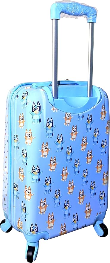 Fast Forward Kids Licensed Hard-Side 21” Spinner Luggage Lightweight Carry-On Suitcase (Bluey)