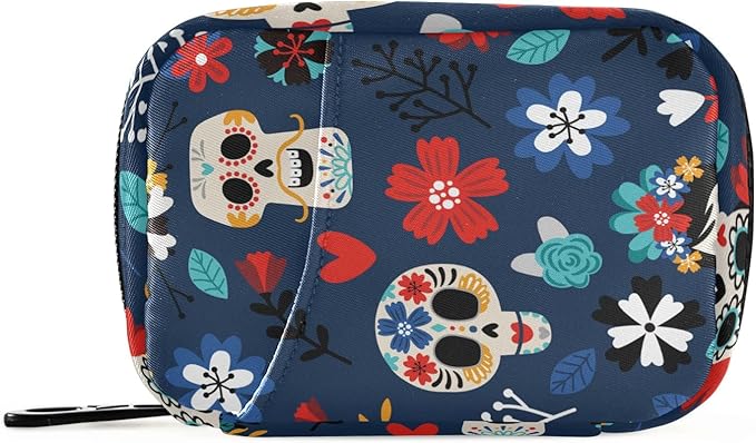 Travel Pill Organizer Weekly Small Pill Box 7 Day Pill Case Vitamin Holder Pill Bottle Organizer Cute Skull