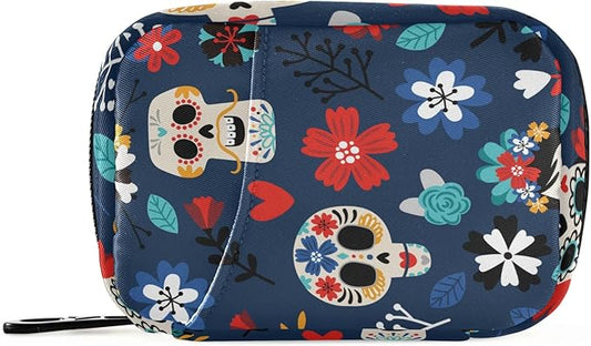 Travel Pill Organizer Weekly Small Pill Box 7 Day Pill Case Vitamin Holder Pill Bottle Organizer Cute Skull