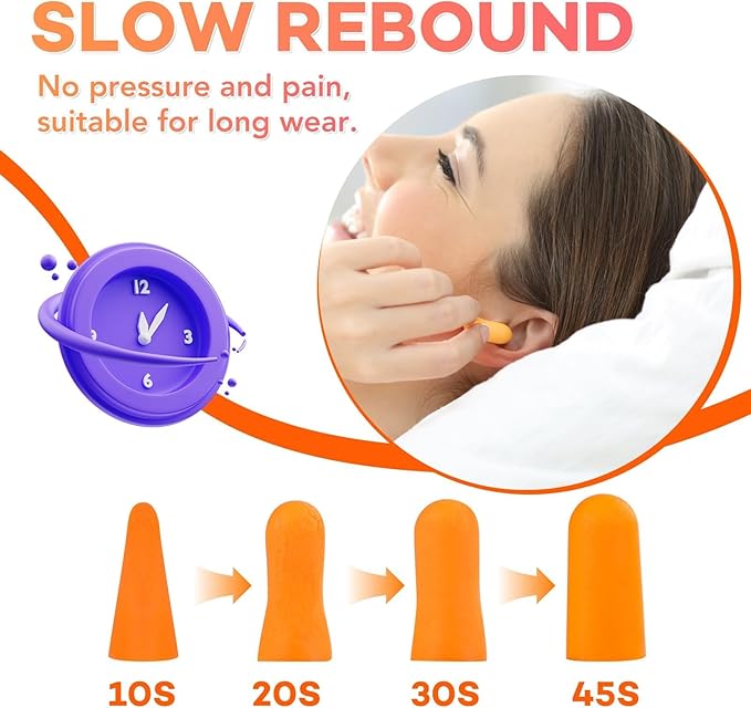 VOISEN Ear Plugs,100 Pairs EarPlug for Sleeping,32dB NRR 37dB SNR Ear Plugs Noise Cancelling for Snoring, Studying, Loud Events, Traveling & Concerts, Individual Package