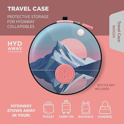 HYDAWAY Travel Case for Collapsible Bottles, Bowls & Cups - Protective Storage with Carabiner Clip - Durable, Water-Resistant, TSA-Friendly