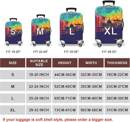 WUJIAONIAO Travel Luggage Cover Baggage Suitcase Cover Protector Skins 18-32 Inch (City, XL (for 29-32 inch luggage))