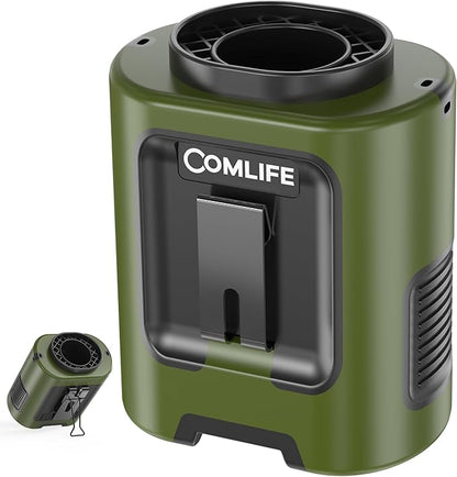 Portable Mini Waist Fan - Personal Wearable Clip on Belt Fan, Rechargeable Battery Operated, Max 25H Cooling,4 Speeds 13000RPM Turbo Hands-Free Shirt Neck Fan for Outdoor Jobsite Camping Traveling