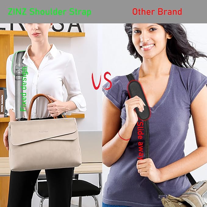 ZINZ 77 Inch Shoulder Strap Univesal Bag Strap with Fixed Pad Ultra Thick Plus Long & Breathable Cushion, Replacement Strap for Bags,Gray Silver