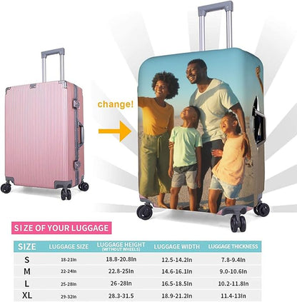 Custom Luggage Cover for 18-32 Inch Elastic Washable Stretch Suitcase Protector Anti-Scratch Personalized Design Travel Suitcase Cover for Kid and Adult XL (29-32 inch suitcase)
