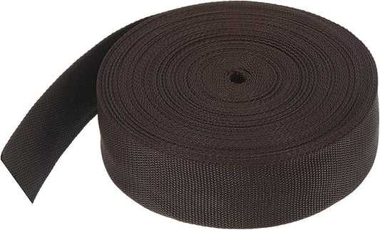 MECCANIXITY Lightweight Polypropylene Webbing Strap 2" 25 Yard Backpack Strapping Band Coffee for Outdoor Luggage Cargo Straps
