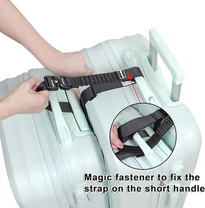 Vigorport Luggage Straps, Straps for Suitcase, Add A Bag Stretchable Attachment Accessories for Connect Your 3 Luggage Together (Black, 1.25" Width)