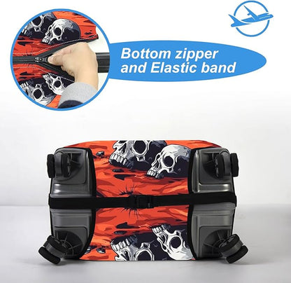 Luggage Cover Protector for 26-28 Inch Suitcases, TSA Approved Elastic Travel Suitcase Covers, Anti-Scratch Washable Luggage Sleeve for Carry On & Checked Bags, Red Desert