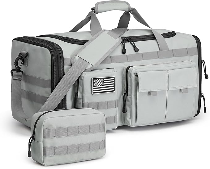 G4Free 3-in-1 Duffle Bag for Travel, Large Gym Duffle Backpack for Men Women with Shoes Compartment and Wet Pocket, Grey