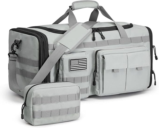 G4Free 3-in-1 Duffle Bag for Travel, Large Gym Duffle Backpack for Men Women with Shoes Compartment and Wet Pocket, Grey