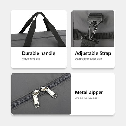 80L Foldable Travel Duffle Bag - Lightweight Duffel Bag for Women & Men, Large Packable Travel Bag for Weekend Trips, Camping & RV Travel (Grey)