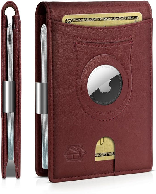 Zitahli Men's Wallets Airtag Holder Slim Rfid Leather with Gift Box