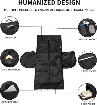 seyfocnia Convertible Travel Garment Bag,Carry on Garment Duffel Bag for Men Women - 2 in 1 Hanging Suitcase Suit Business Travel Bag